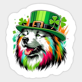 Eurasier Dog Celebrates Saint Patrick's Day Sticker